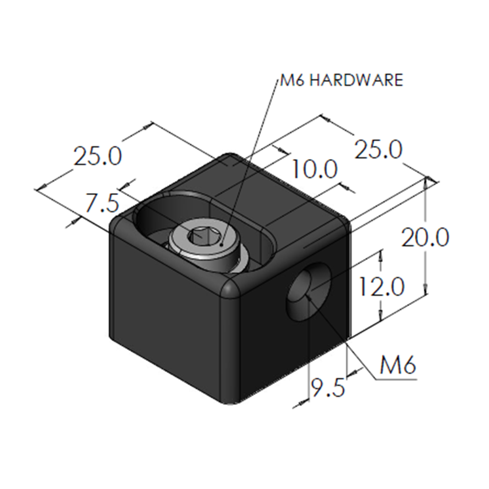 64-060-3 MODULAR SOLUTIONS PANEL CLAMP<BRE>30 SERIES M6 QUICK LOCKING BLOCK FOR PANELS